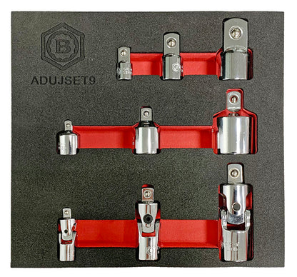 9PC SOCKET ADAPTOR AND UNIVERSAL JOINT UJ SET FROM BRITOOL HALLMARK