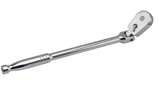 A Britool chrome ratchet wrench with a flexi head on a white background.