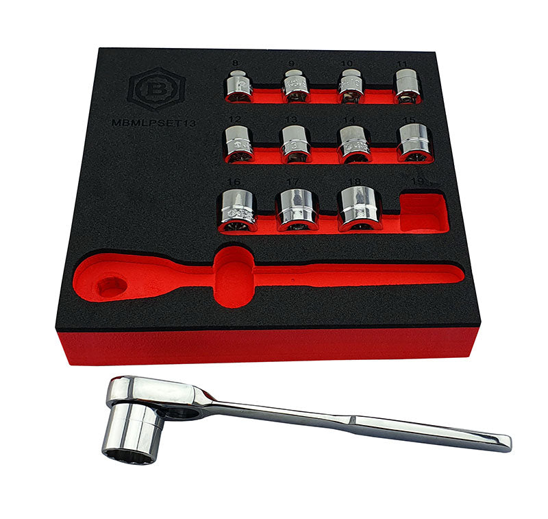 Socket Racket Britool 13Pc Low Profile / Restricted Access Socket & Ratchet Set ...