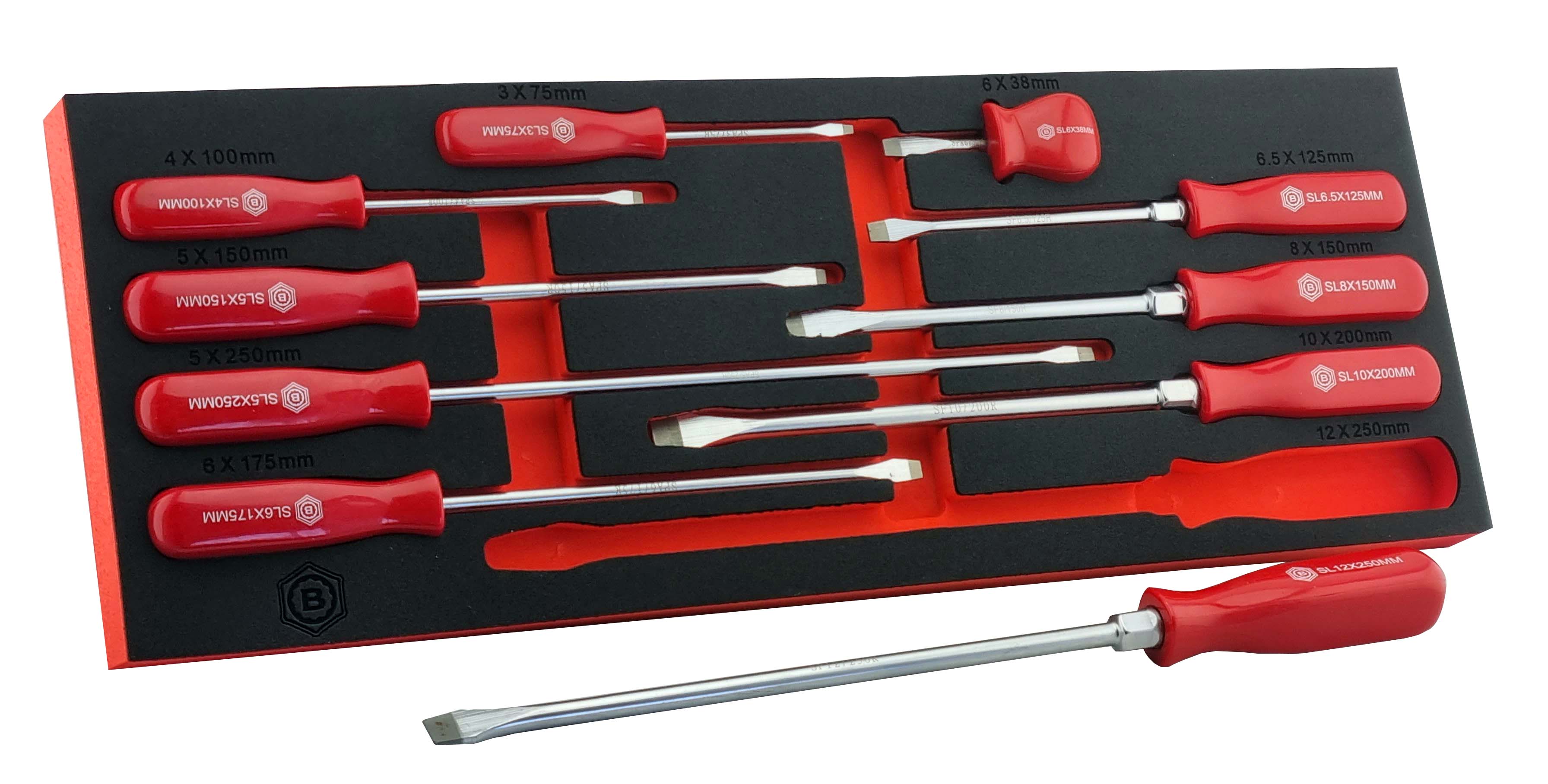 Britool Driver Set 10Pc Slotted & Flared Screwdriver Set Module From Britool Hallmark ...