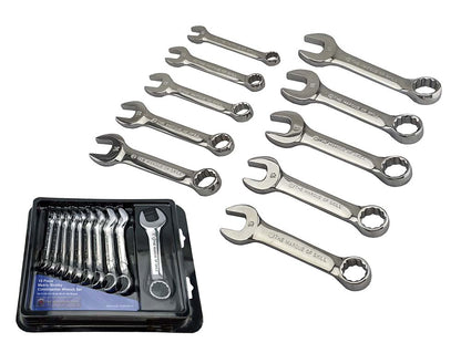 10PC STUBBY COMBINATION SPANNER SET WITH 12 POINT RING FROM BRITOOL HALLMARK