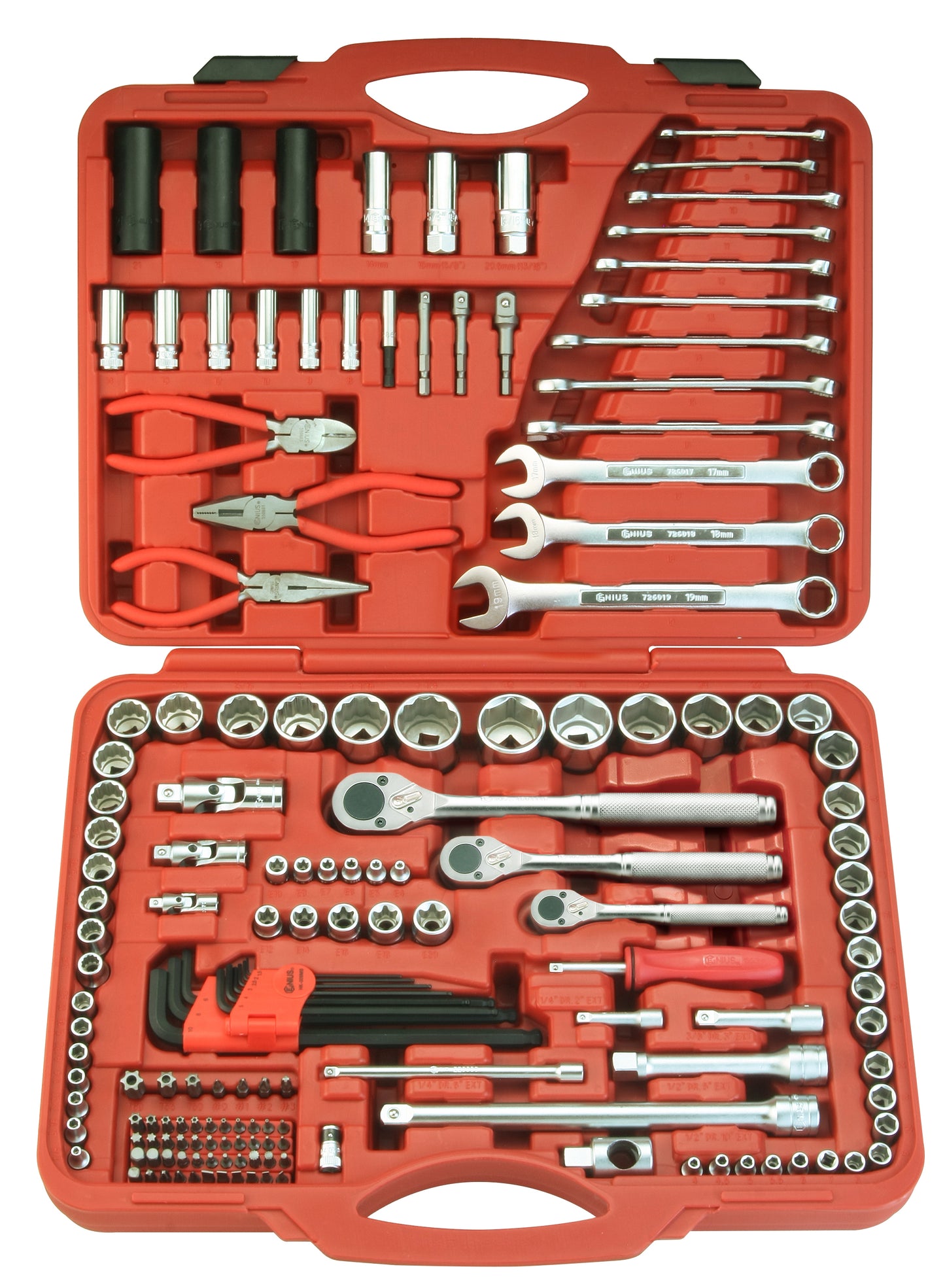 1/4", 3/8" & 1/2" Socket & Accessory Set Genius Tools