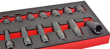 BRITOOL HALLMARK 1/2"DRIVE IMPACT E-TORX SOCKET SET, SIZES E10-E24