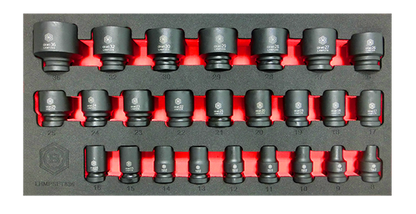 25PC 1/2" DRIVE IMPACT SOCKET SET (6 POINT) SIZES 8-36MM FROM BRITOOL HALLMARK