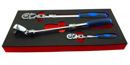 3PC EXTENDING RATCHET SET WITH FLEX-HEADS FROM BRITOOL HALLMARK