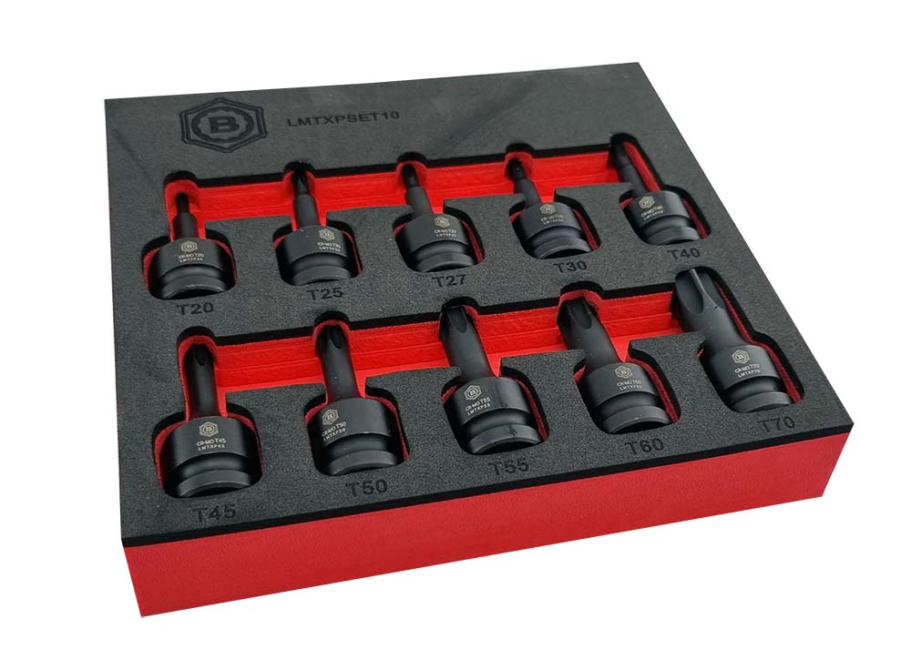 TORX / STAR IMPACT DRIVER SET 10PC, 1/2" DRIVE FROM BRITOOL HALLMARK