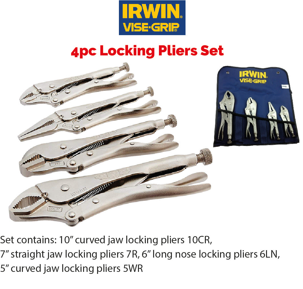 4 PIECE VISE-GRIP LOCKING PLIERS SET FROM IRWIN TOOLS T71