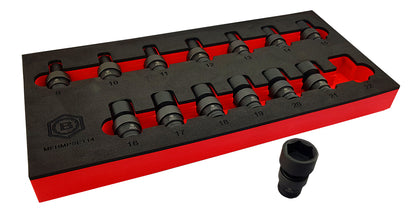 3/8" DR. FLEXI UNIVERSAL JOINT IMPACT SOCKET SET 9-22MM FROM BRITOOL HALLMARK