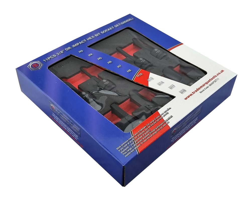 BRITOOL HALLMARK 3/8"SD  HEX / ALLEN KEY IMPACT DRIVER 11PC SET