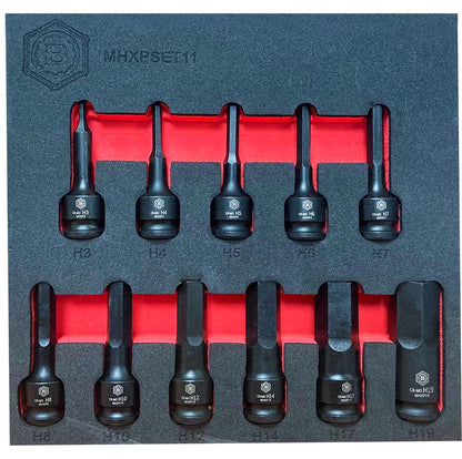 BRITOOL HALLMARK 3/8"SD  HEX / ALLEN KEY IMPACT DRIVER 11PC SET