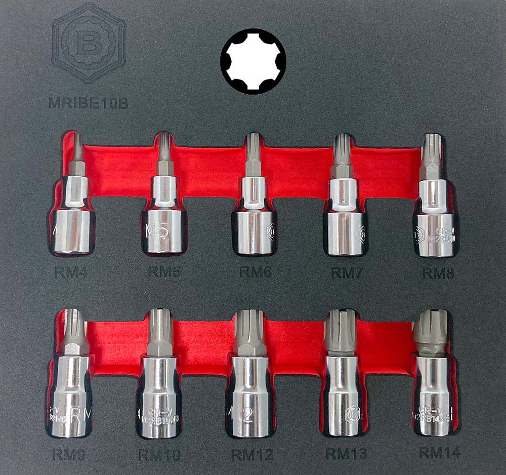 RIBE BIT SOCKET SET 3/8" DRIVE M4-M14 FROM BRITOOL HALLMARK