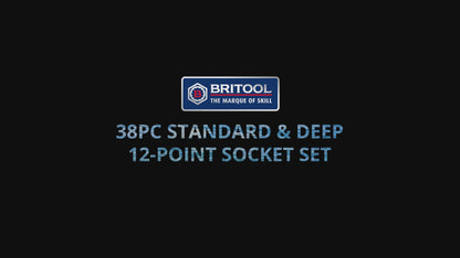 38PC 3/8" DR. STANDARD & DEEP SOCKET SET (12 POINT) 6-24MM FROM BRITOOL HALLMARK