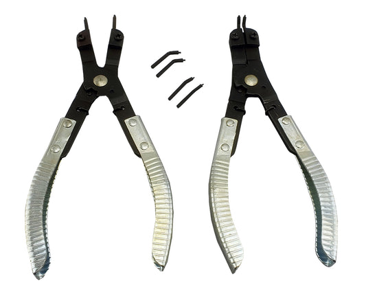 Internal & External Circlip / Snap Ring Plier Set With Tips Made In Usa