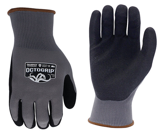 OCTOGRIP MECHANICS / WORK GLOVES SIZE MEDIUM POLYESTER NITRILE PALM