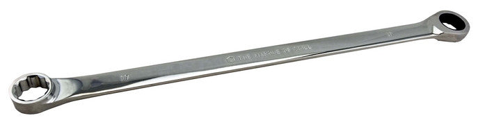 EXTRA LONG FLAT RING SPANNER WITH RATCHET RING 16MM BRITOOL HALLMARK RRXL16