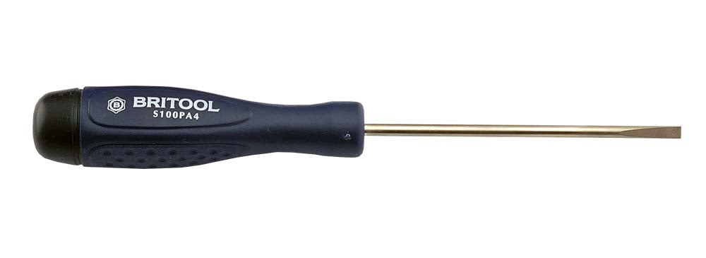 BRITOOL SLOTTED FLAT BLADE SCREWDRIVER 4MM