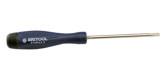 BRITOOL SLOTTED FLAT BLADE SCREWDRIVER 3.5MM X 75MM