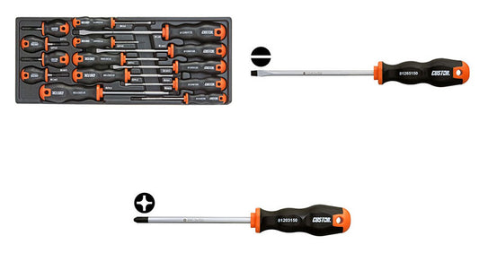 PROFESSIONAL 14PC SLOTTED & PHILLIPS SCREWDRIVER SET FROM CUSTOR TOOLS