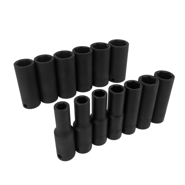 13Pc 3/8" Drive AF Impact Socket Set Genius Tools TF-313SD
