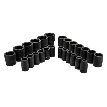 1/2" Dr. Metric Impact Socket Set 25 Piece Genius Tools TF-425M