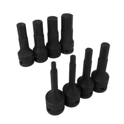 Genius Tools Hex Impact Bit Socket Set 8 Piece Metric 1/2" Drive - TH-408MD
