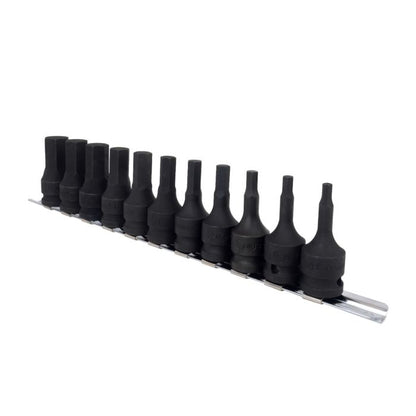 11 Piece 1/2" Drive Hexagon Impact Driver Set - Genius Tools TH-411M