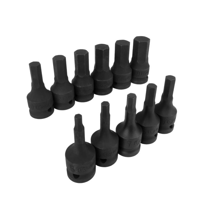 11 Piece 1/2" Drive Hexagon Impact Driver Set - Genius Tools TH-411M