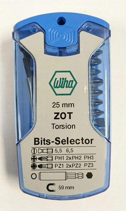 WIHA 11 PIECE TORSION POWER TOOL SCREWDRIVER BIT SET 1/4" SHANK