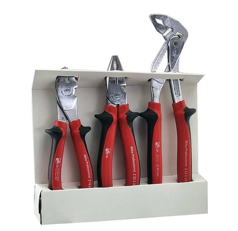 PROFESSIONAL PLIERS SET FROM WIHA GERMANY LONG NOSE / COMBINATION / WATER PUMP